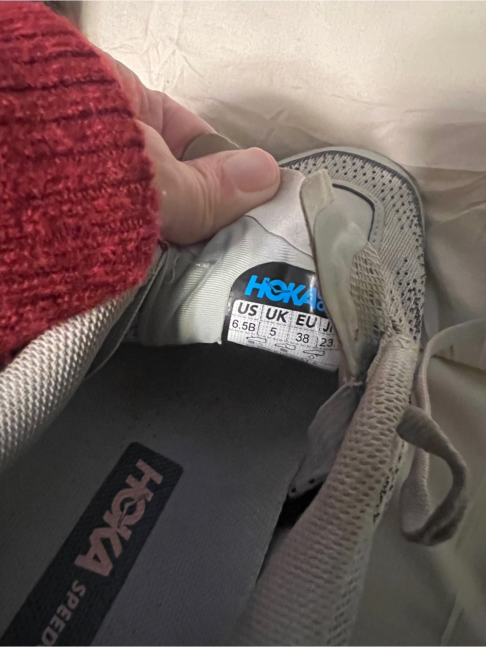Hoka Women's Athletic Shoes in Light Gray and Mint - Picture 10 of 10